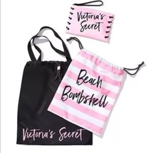 Victoria’s Secret Trio Bag Set Tote Pouch Iconic
